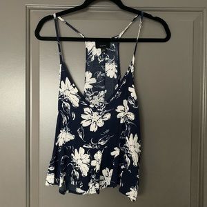 Navy blue floral tank top